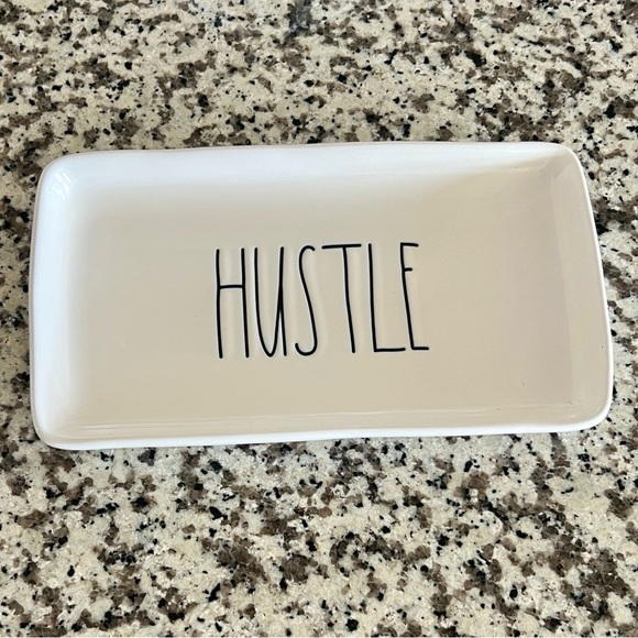 Rae Dunn Other - Rae Dunn Hustle White Ceramic Trinket Tray